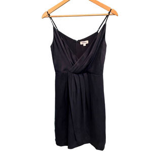 New L'Agence Mini Black Slip Dress Small Faux Wrap V-Neck